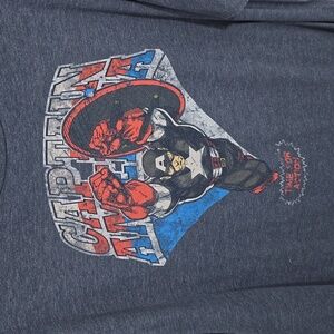 {Marvel} Men's Captain America Blue Tshirt- Size XL